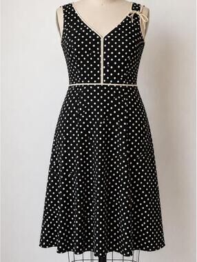 Liz Claiborne Black White Polka Dot Dress